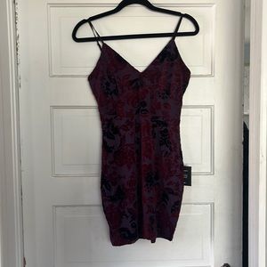 Lulus Party Girl Plum Purple Velvet Bodycon Mini Dress